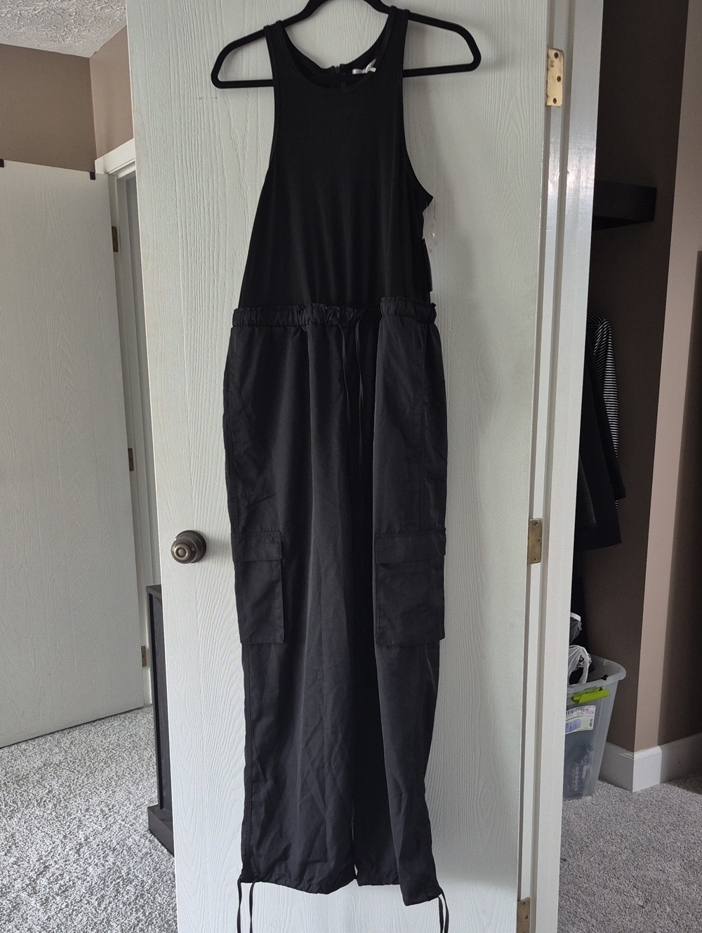 Nordstrom Black Sleeveless Cargo Jumpsuit